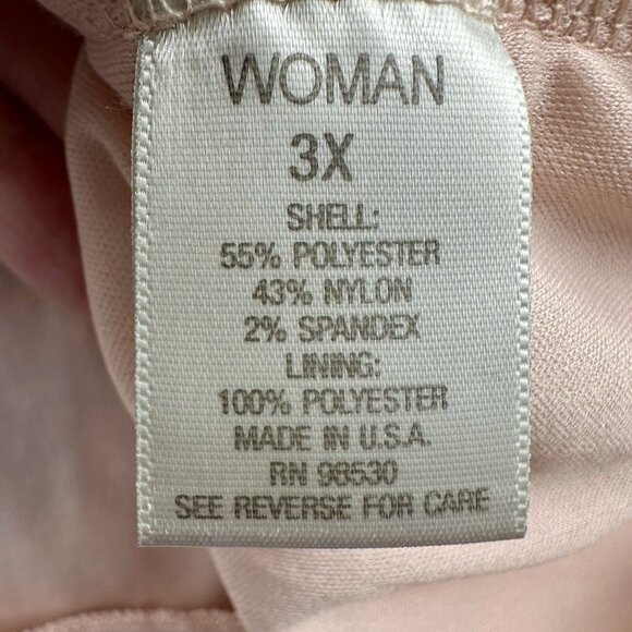 DressBarn Lace Overlay Blouse Women’s 3X Pink Short Sleeve Wedding *Made in USA* - Picture 5 of 11